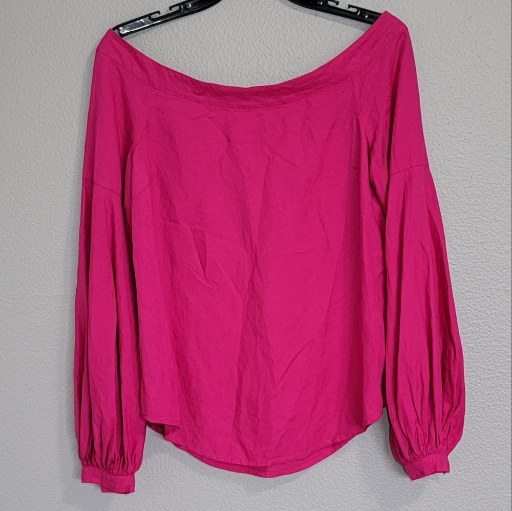 Floreat Anthropologie Pink Long  Sleeve  Off Shoulder Top/ Size 2.